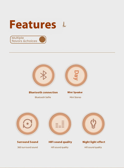 Parlante Bluetooth Decorativo con Luz LED Ambiente - Image 8