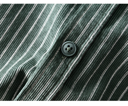 Camisa Retro a Rayas con Bolsillos y Mangas Largas - Image 18