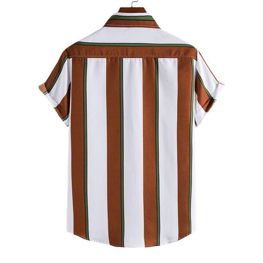Camisa Casual de Rayas para Hombre - Manga Corta - Image 17