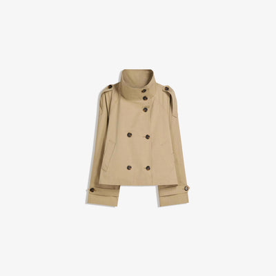 Gabardina Corta Elegante con Cuello Alzado y Cintura Ajustable - Image 9