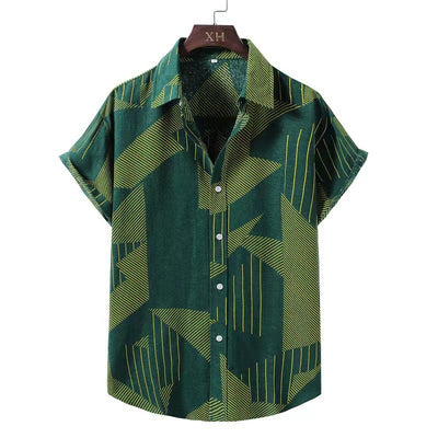 Camisa Casual de Manga Corta con Estampado para Hombre - Image 7