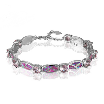 Pulsera de Ópalo Azul Plateado con Baño de Cobre - Image 7