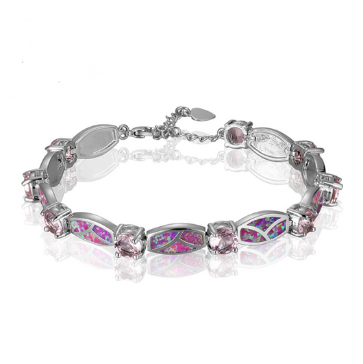 Pulsera de Ópalo Azul Plateado con Baño de Cobre - Image 7