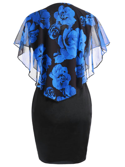 Vestido Capa Estampado Rosas Ajustado Cadera para Mujer - Image 21