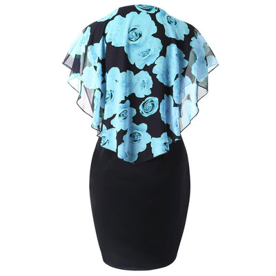 Vestido Capa Estampado Rosas Ajustado Cadera para Mujer - Image 13