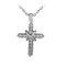 Studded Jesus Cross Necklace Clavicle Chain Platinum