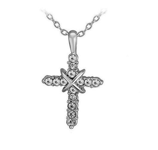 Cadena de Clavícula con Cruz de Jesús Tachonada - Image 7