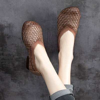 Zapatos de Cuero Retro con Tacón Bajo para Mujer - Image 11