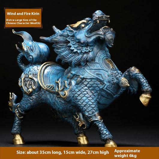 Par de Ornamentos Feng Shui Fire Kirin en Cobre - Decoración del Hogar - Image 12