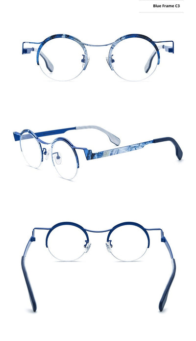 Gafas Redondas para Miopía en Titanio Ultraligero con Cristales de Color - Image 15