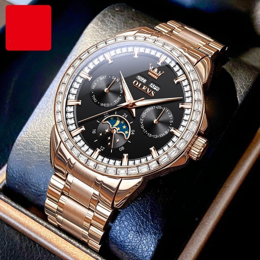 Reloj Automático Mecánico para Hombre con Incrustaciones de Diamantes - Image 7
