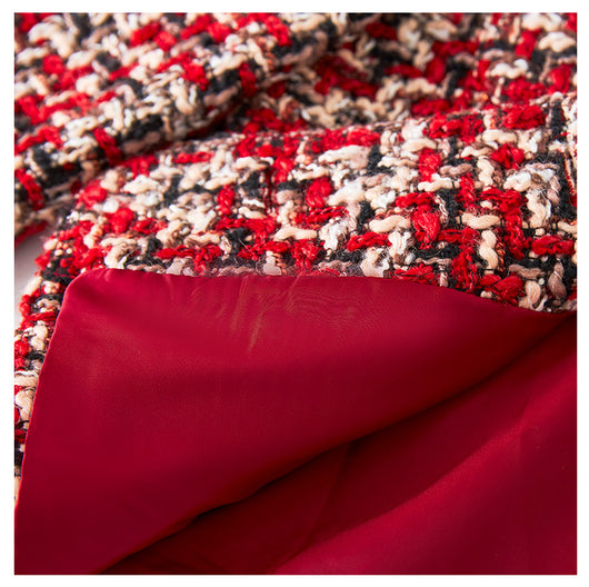 Chaqueta Tweed Corta Celebrity Rojo Intenso - Image 5