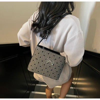 Bolsa Crossbody de Lona con Lunares y Moño Fashion - Image 29