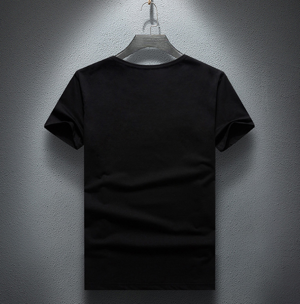Camiseta Manga Corta Diamante para Hombre Estilo Europeo y Americano