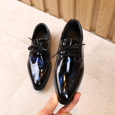 Zapatos Escolares Elegantes para Niños - Punta Fina con Tacón Bajo y Cordones - Image 7
