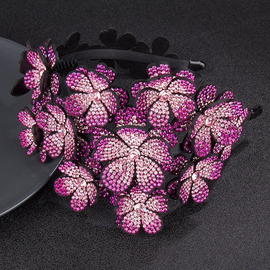 Diadema Ancha con Strass Brillantes - Accesorio Antideslizante Premium