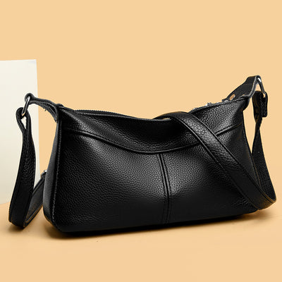 Bolsa Mensajera de Cuero Genuino con Múltiples Compartimentos para Mujer - Gran Capacidad Luna Nueva - Image 4
