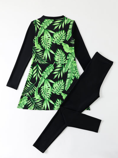 Traje de Baño Modesto de Dos Piezas con Mangas Largas para Mujer - Image 30