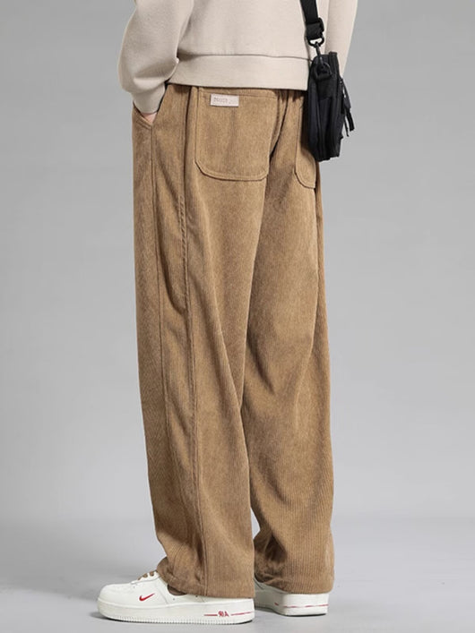 Pantalones Casuales Hombre Otoño Invierno - Corte Recto Pierna Ancha Moda Urbana - Image 21