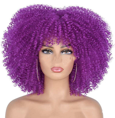 Peluca de Cabello Rizado Sintético con Malla Fina - Image 21