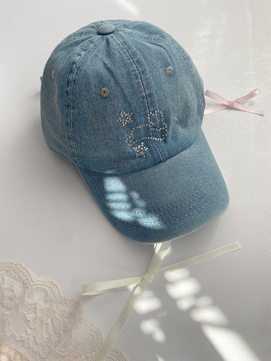 Gorra de Béisbol Denim Azul con Cristales Brillantes XINGX - Image 12