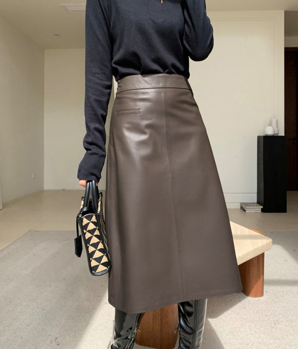 Falda de Cuero Cintura Alta Elegante Efecto Adelgazante - Image 6