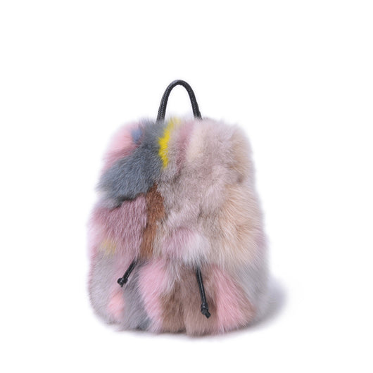 Mochila Casual de Piel con Pelaje de Zorro Auténtico - Image 2