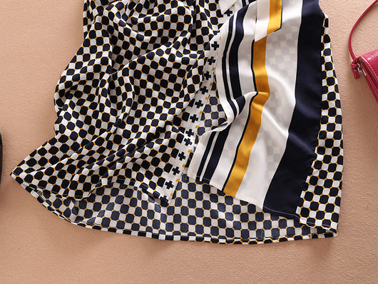 Blusa Chifón Manga Corta con Cintura Ajustada y Lazos Laterales - Image 6