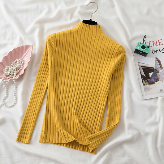 Suéter de Cuello Alto Coreano - Prenda Base Tejida para Otoño e Invierno - Image 8