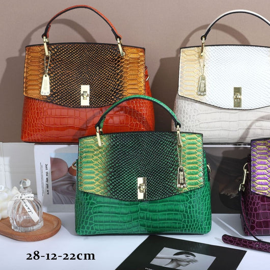 Bolso Crossbody Mujer Patrón Serpiente y Cocodrilo Multicolor - Image 7
