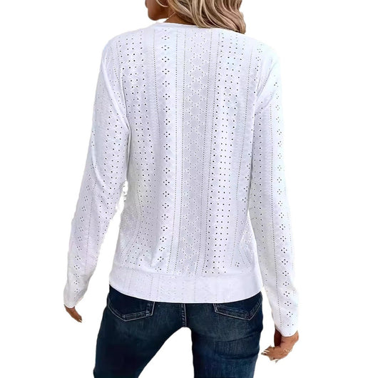 Suéter Casual de Cuello Redondo y Manga Larga para Mujer - Image 5