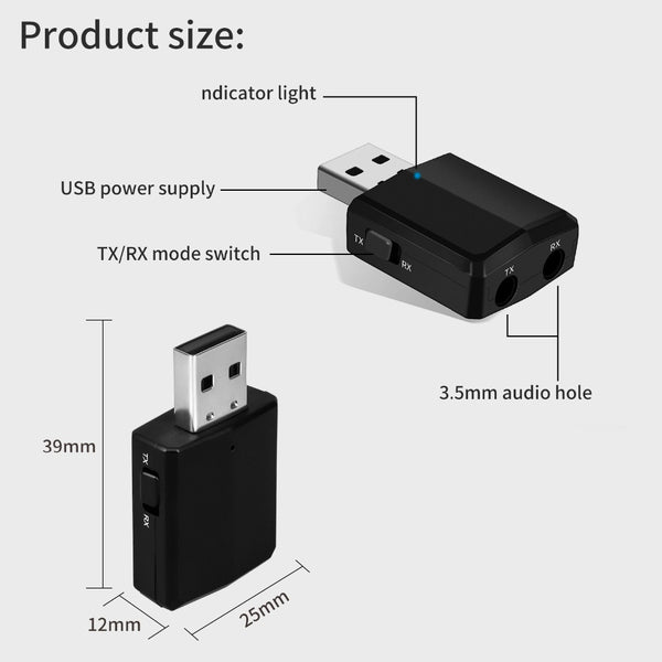 Transmisor y Receptor de Audio Bluetooth 2 en 1