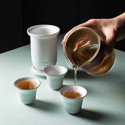 Juego de Té Kung Fu Portátil con Vidrio y Cerámica para Exterior - Image 8