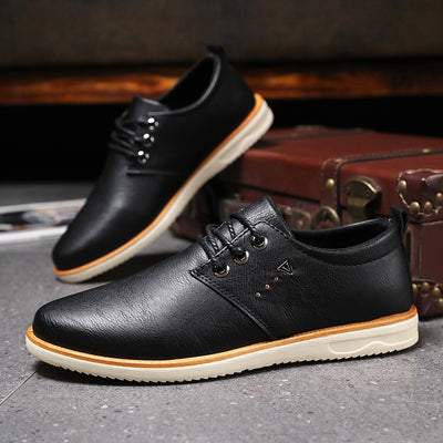 Zapatos Casuales de Cuero Negro Impermeables para Hombre - Image 4
