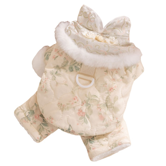 Mono Acolchado para Perros Pequeños Estilo Tang Floral Chino - Ropa de Invierno - Image 19