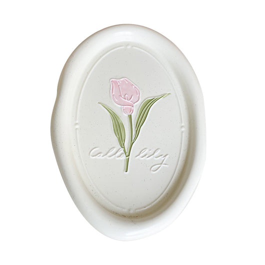 Plato de Cerámica con Relieve Tulipán Calla - Vajilla Francesa - Image 5