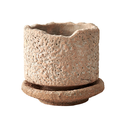 Maceta de Cerámica Artesanal Respirable Estilo Retro - Image 4