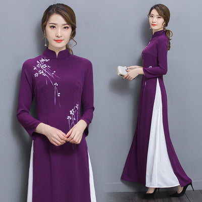 Vestido Cheongsam Largo Retro Elegante para Mujer - Estilo Tradicional Chino - Image 4
