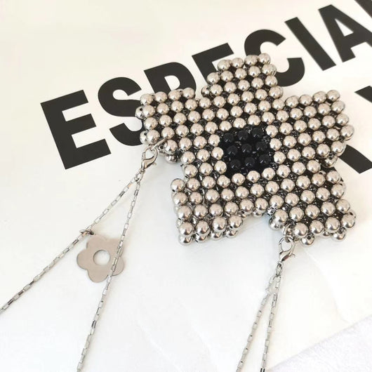 Bolso Mensajero Beaded con Detalles Brillantes - Accesorio Versátil para Diario - Image 9