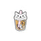 New Creative Cute Bear Animal Milk Tea Shape Brooch XZ3709
