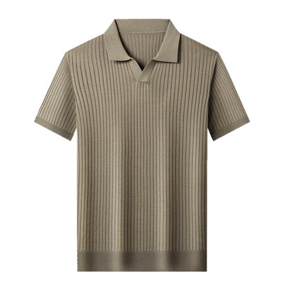Camiseta de Seda Mulberry para Hombre - Cuello Solapa Manga Corta Lujo Casual - Image 4