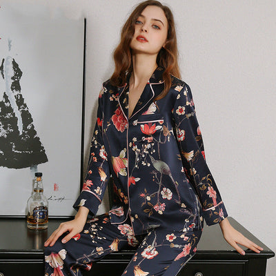 Pijama de Seda para Mujer - Manga Larga Primavera Verano Otoño - Image 5