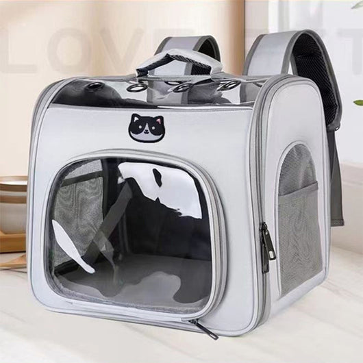 Mochila Transportadora Transparente para Mascotas - Diseño Respirable y Espacioso