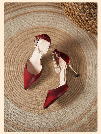 Sandalias de Perla con Tacón Stiletto para Mujer - Talla Pequeña - Image 19