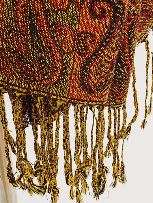 Poncho Bohemio Étnico Jacquard - Estilo Retro Nacional - Image 17
