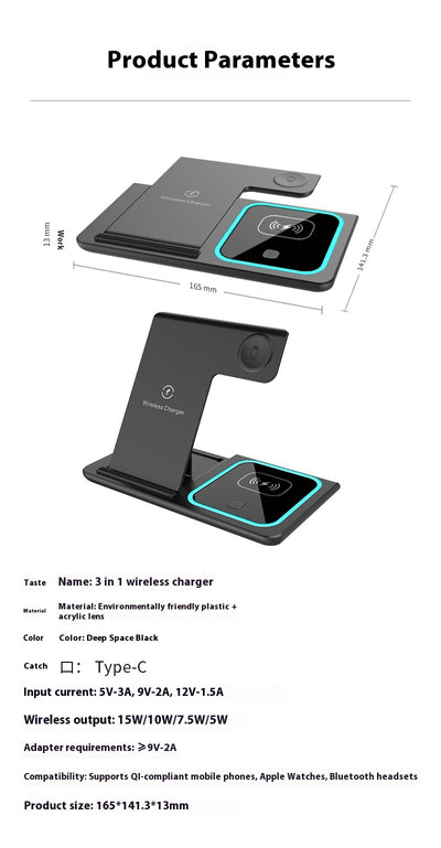 Cargador Inalámbrico Múltiple 4 en 1 - Compatible con Smartphone, Reloj y Auriculares - Image 17