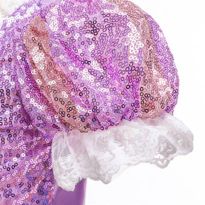Vestido de Princesa Rapunzel con Mangas Abullonadas en Púrpura - Image 3