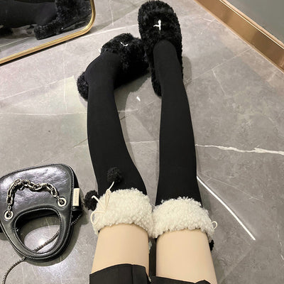 Calcetines Hasta la Rodilla de Lana de Cordero Negro - Image 7