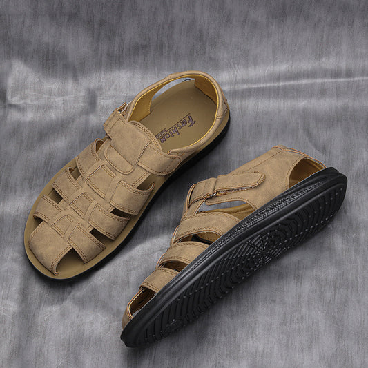 Sandalias de Cuero para Hombre Estilo Casual Hipster Ligeras y Cómodas
