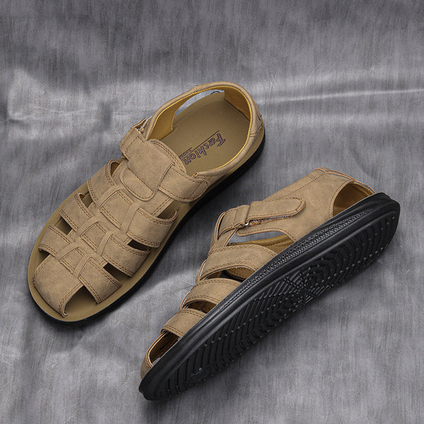 Sandalias de Cuero para Hombre Estilo Casual Hipster Ligeras y Cómodas